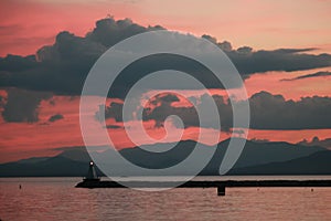 Sunset at the Lake Champlain