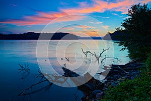 Sunset on Lake Chatuge at Jackrabbit Mountain Recreation Area, NC