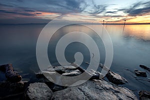 Sunset at lake constance