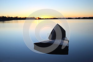 Sunset at lake Einfelder See