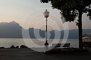 Sunset at lake Garda, Torri del Benaco, italy