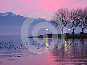 Sunset on lake Geneva 2