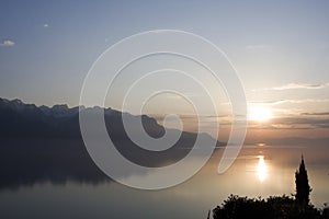 Sunset on Lake Geneva, Switzerland