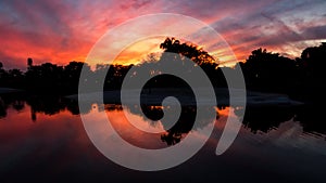 Sunset, Lake at The Hammocks in Kendall, Florida