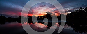 Sunset, Lake at The Hammocks, in Kendall, Florida