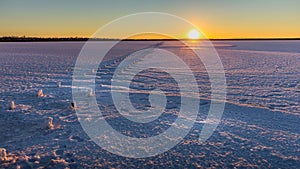 Sunset on Lake Hart between Coober Pedy and Port Augusta, South Australia