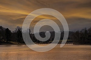 Sunset on Lake Junaluska in Waynesville, North Carolina