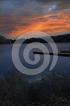 Sunset on Lake Junaluska in Waynesville, North Carolina