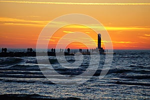 Sunset on Lake Michigan at Holland State Park