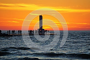 Sunset on Lake Michigan at Holland State Park