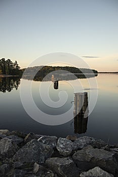 Sunset on the lake of Saimaa