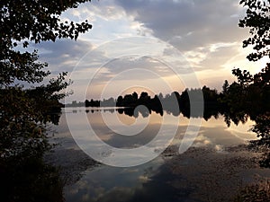 Sunset on the lake Sljunkara