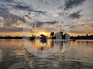 Sunset lake Srinagar Kashmir