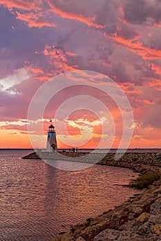 Sunset landscape around Lake Hefner