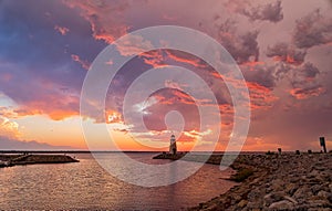 Sunset landscape around Lake Hefner