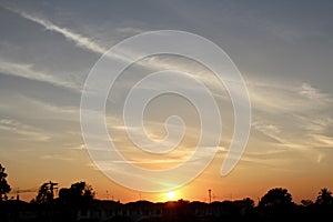 The Sunset Landscape in Backyard