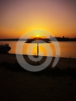 Sunset landscape on the beach