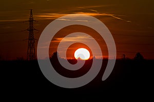 Sunset landscape in Bucharest