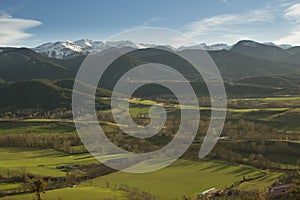 Sunset Landscape of the Catalan Pyrenees, Cerdanya, Girona, Spain