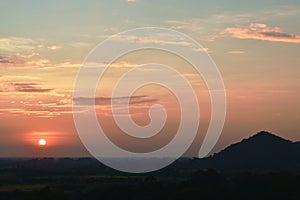 Sunset  landscape on Khao Lon mountain in Thailand