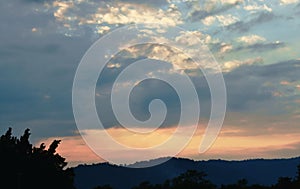 Sunset  landscape on Khao Lon mountain in Thailand