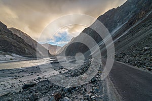 Sunset - Landscape of Nubra Valley in Leh Ladakh, Jammu and Kashmir, India