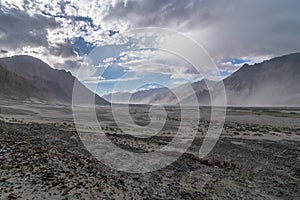 Sunset - Landscape of Nubra Valley in Leh Ladakh, Jammu and Kashmir, India