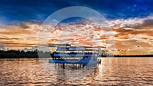 Sunset landscape over Zambezi river, Zambia