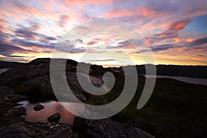 Sunset landscape in Scotland