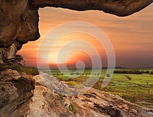 Sunset landscape at Ubirr, Kakadu National Park, Northern Territory, Australia photo