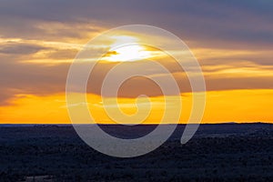 Sunset landscape of Wichita Mountains National Wildlife Refuge