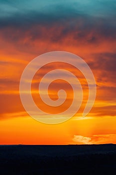 Sunset landscape of Wichita Mountains National Wildlife Refuge