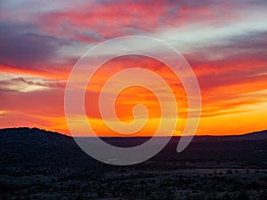 Sunset landscape of Wichita Mountains National Wildlife Refuge