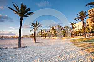 Sunset in Las Maravillas coast in Palma de Mallorca.