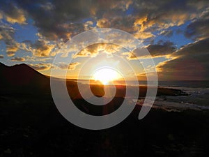 Sunset on the lava fields,  November