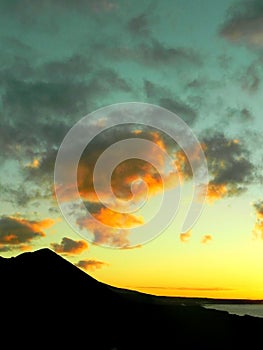 Sunset on the lava fields,  November