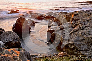 Sunset at Leca da Palmeira beach