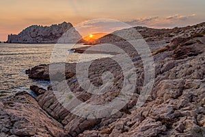 Sunset in Les Goudes, close to Marseille