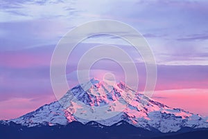 Sunset light on Mount Rainier photo