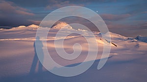 Sunset light in the mountains