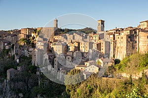 Sunset light in Sorano, Tuscany