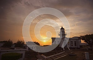 Sunset of lighthouse at Kaohsiung harbor (Gao Xiong, Taiwan)