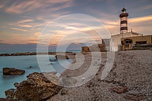 Sunset at the lighthouse - Ortona sulla costa Adriatica photo
