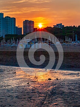 Sunset in Lignano, Italy