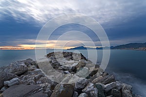 Sunset on Ligurian sea - Tigullio gulf - Long exposure