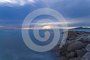 Sunset on Ligurian sea - Tigullio gulf - Long exposure