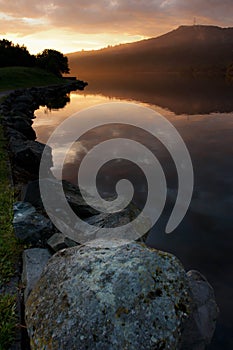 Sunset at Llanberis lake