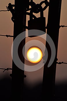 Sunset at the locked gate