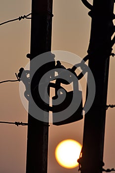 Sunset at the locked gate