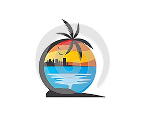 Sunset logo template